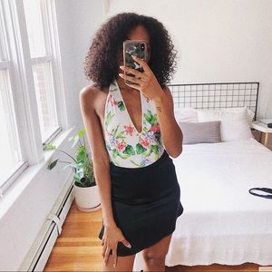 AA Flamingo Print Halter Bodysuit